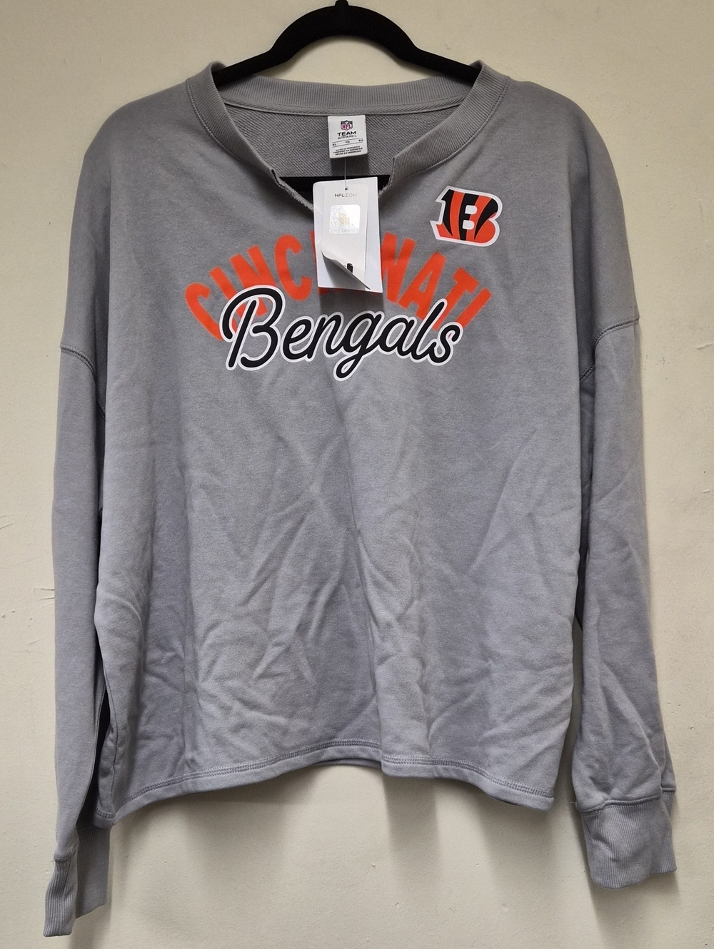 Cincinati Bengals Light Grey Crewneck Size XL